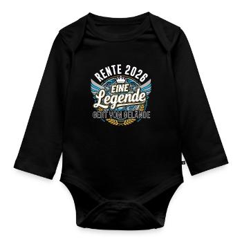 Pension 2026 Pensioner Pensioner Legend Retirement - Organic Longsleeve Baby Bodysuit - black - Front