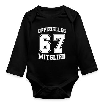 Club d’anniversaire officiel de 67 membres - Body Bébé bio manches longues - noir - Devant