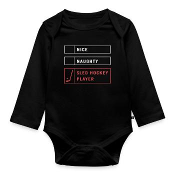 Para Handicap Eishockey - Organic Longsleeve Baby Bodysuit - black - Front
