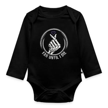Fan until I Die – Skeleton Heart - Baby Bio-Langarm-Body - Schwarz - Vorne