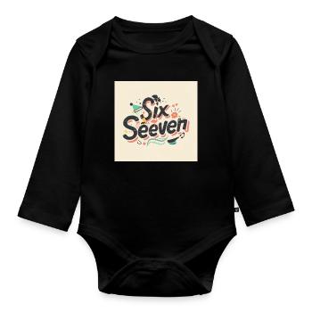 Six Seventeen Retro Doodle Letters - Organic Longsleeve Baby Bodysuit - black - Front