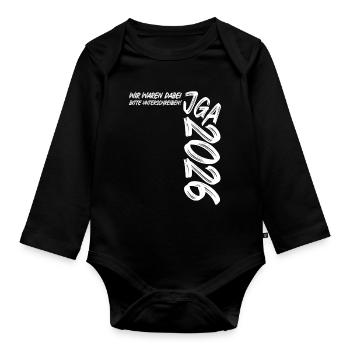 Bachelor Party 2026 - We were there - Please sign! - Organic Longsleeve Baby Bodysuit - black - Front