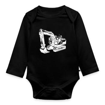 Starker Bagger die Maschine mit dem langen Arm - Baby Bio-Langarm-Body - Schwarz - Vorne