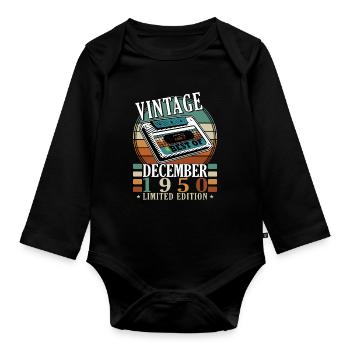 Vintage 1950 Limited Edition - Baby Bio-Langarm-Body - Schwarz - Vorne