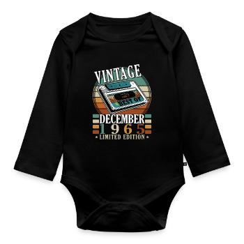Vintage 1965 Limited Edition Best Of - Baby Bio-Langarm-Body - Schwarz - Vorne