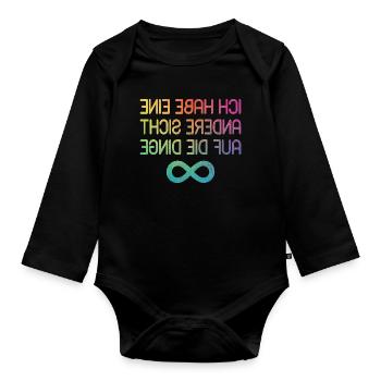 Pour les personnes autistes, j’ai une vision différente des choses - Body Bébé bio manches longues - noir - Devant