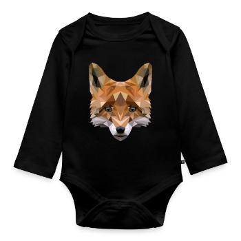 Polygon Fuchs - Baby Bio-Langarm-Body - Schwarz - Vorne