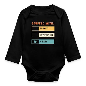 Thanksgiving Gender Reveal Future Maman - Body Bébé bio manches longues - noir - Devant