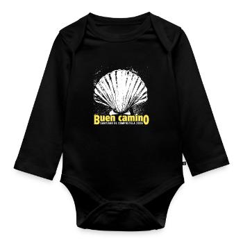 Buen Camino 2026 | Way of St. James, Pilgrims, Santiago - Organic Longsleeve Baby Bodysuit - black - Front
