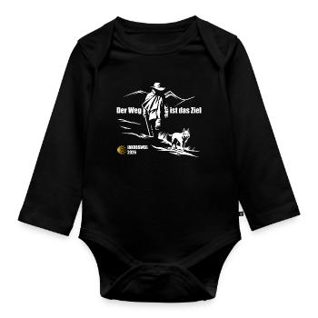 Buen Camino 2026 | The Camino de Santiago The journey is the goal - Organic Longsleeve Baby Bodysuit - black - Front