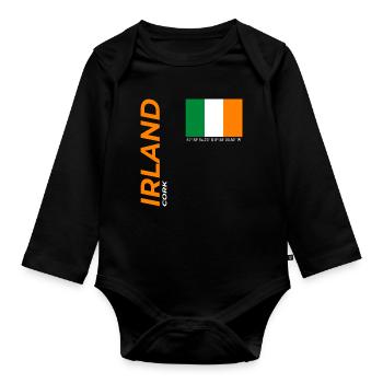 Cork - Organic Longsleeve Baby Bodysuit - black - Front