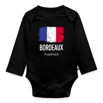 Bordeaux - Body Bébé bio manches longues - noir - Devant