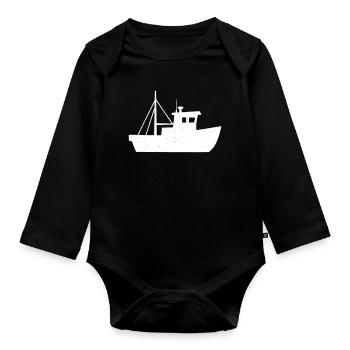 Petit cutter de pêche Kid Vector - Body Bébé bio manches longues - noir - Devant