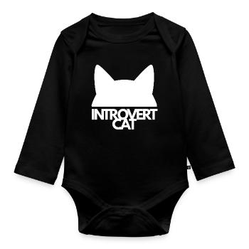 Introvertierte Katzensilhouette - Baby Bio-Langarm-Body - Schwarz - Vorne