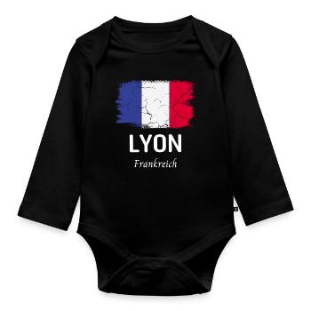 Lyon - Body Bébé bio manches longues - noir - Devant
