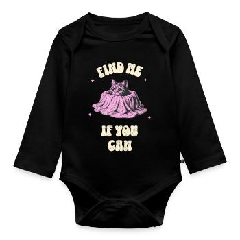 Find me if you can - Organic Longsleeve Baby Bodysuit - black - Front