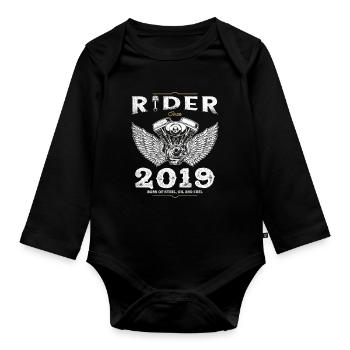 Fahrer seit 2019 - Eine Zukunft auf zwei Rädern - Baby Bio-Langarm-Body - Schwarz - Vorne