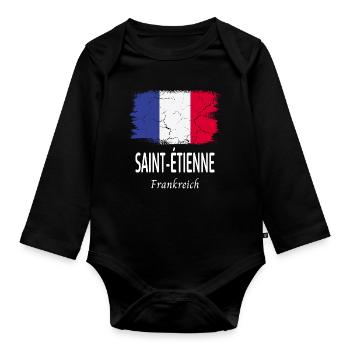 Saint-Etienne - Baby Bio-Langarm-Body - Schwarz - Vorne