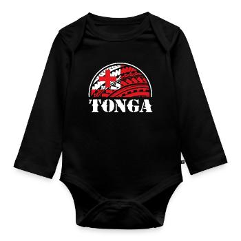 Tonga Tonga Tonga Rugby Tonga - Body Bébé bio manches longues - noir - Devant