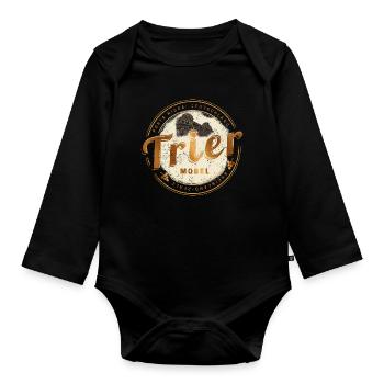 Trier Vintage Mosel Rheinland-Pfalz Deutschland - Baby Bio-Langarm-Body - Schwarz - Vorne