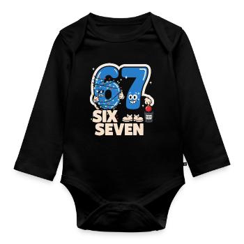 67 Six Seven Anti Noël Italien drôle B - Body Bébé bio manches longues - noir - Devant