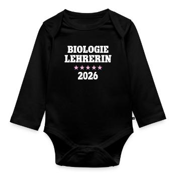 Professeur de biologie 2026 Profession Professeur de biologie - Body Bébé bio manches longues - noir - Devant