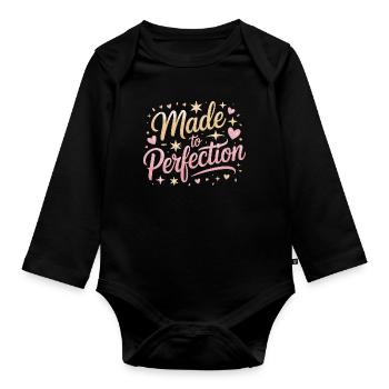 Made To Perfection Zur Perfektion Gereift Perfekt - Baby Bio-Langarm-Body - Schwarz - Vorne