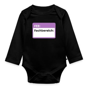 Fachbereich Schild Lila - Baby Bio-Langarm-Body - Schwarz - Vorne