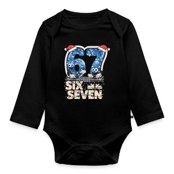 67 Six Seven 6-7 Père Noël mème italien DJ - Body Bébé bio manches longues - noir - Devant