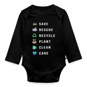 Changement climatique Environnement Protection de l’environnement - Body Bébé bio manches longues - noir - Devant