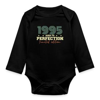 1995 - Organic Longsleeve Baby Bodysuit - black - Front