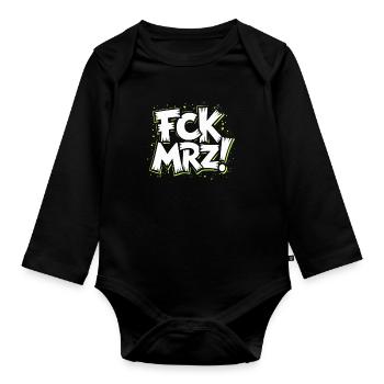 FCK MRZ Politischer Protest Slogan - Baby Bio-Langarm-Body - Schwarz - Vorne