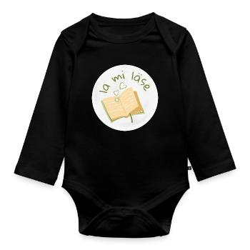 la mi läse - Organic Longsleeve Baby Bodysuit - black - Front