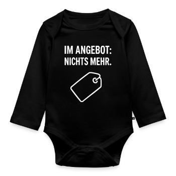 Joke design: nothing more on offer - Organic Longsleeve Baby Bodysuit - black - Front