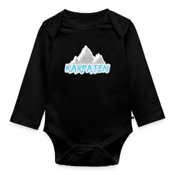 Carpathian Mountains - Organic Longsleeve Baby Bodysuit - black - Front
