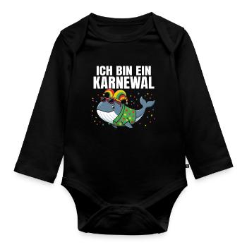 I AM A KARNEWAL – Witty play on words - Organic Longsleeve Baby Bodysuit - black - Front