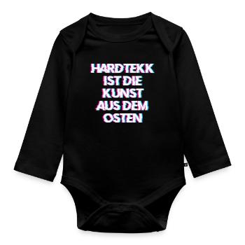 Hardtekk Tekk - Baby Bio-Langarm-Body - Schwarz - Vorne