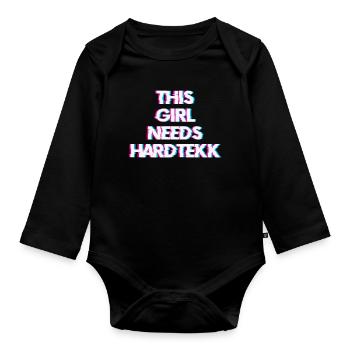 Hardtekk Tekk - Baby Bio-Langarm-Body - Schwarz - Vorne