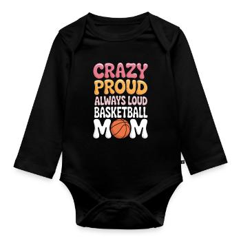 Cadeau de basket drôle de maman en disant le basket - Body Bébé bio manches longues - noir - Devant