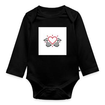 Mains d’amour - Body Bébé bio manches longues - noir - Devant