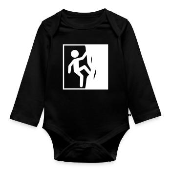 Climbing Symbol Sport - Organic Longsleeve Baby Bodysuit - black - Front
