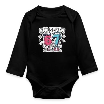 67 Vintage Rétro Drôle Cadeau Mignon - Body Bébé bio manches longues - noir - Devant