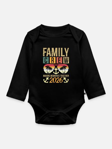 Family Cruise Crew 2026 Making Memories Together - Baby Bio-Langarm-Body - Schwarz