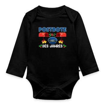 Vacances de Noël FACTEUR DE L’ANNÉE Drôle - Body Bébé bio manches longues - noir - Devant