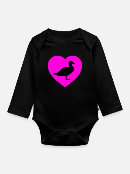 Ente - Baby Bio-Langarm-Body - Schwarz