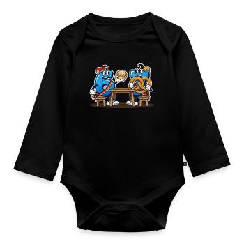 Meme 67 Six Seven 6 7 Italian meme - Organic Longsleeve Baby Bodysuit - black - Front