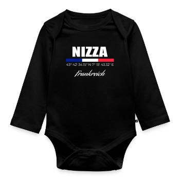 Nizza - Baby Bio-Langarm-Body - Schwarz - Vorne