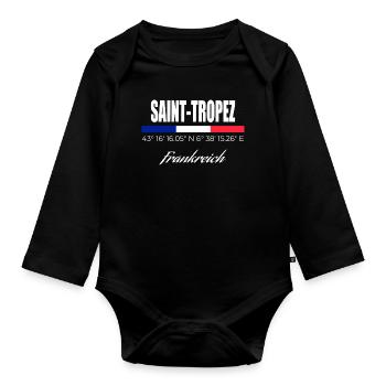 Saint-Tropez - Baby Bio-Langarm-Body - Schwarz - Vorne