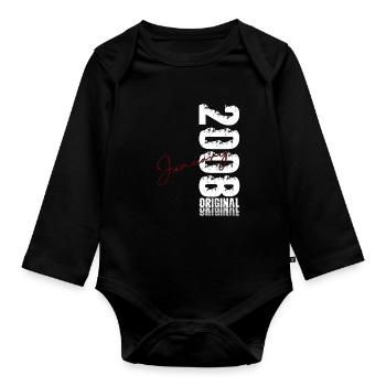 18th Birthday Original January 2008 - Organic Longsleeve Baby Bodysuit - black - Front