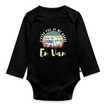 Ich kann nicht, ich fahre mit einem Van weg. - Baby Bio-Langarm-Body - Schwarz - Vorne